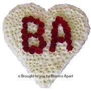 Heart with BA (MUM) in Red Roses