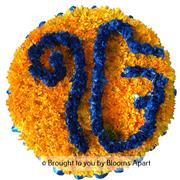 Posey Pad with Ek Onkar in Blue and Orange base